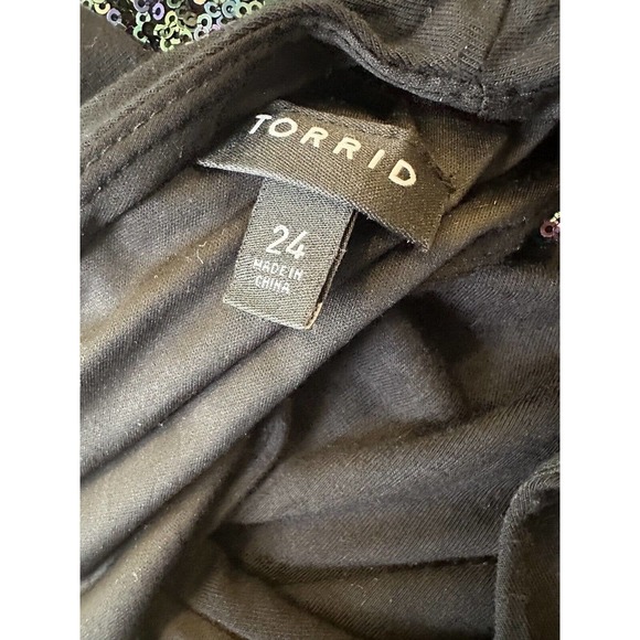 Torrid Special Occasion Black Sequin Skater Dress Black Women's Plus Size 24 - Picture 8 of 10